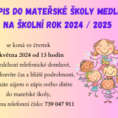 Zápis do MŠ Medlov na školní rok 2024/2025